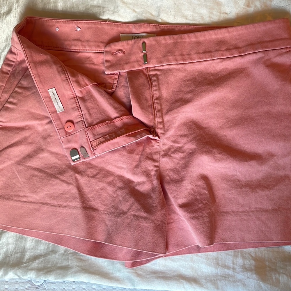 LOFT pink chino shorts